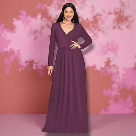 Koh Koh Dresses & Skirts - KOH KOH - 3X Plum Chic Maxi Dress